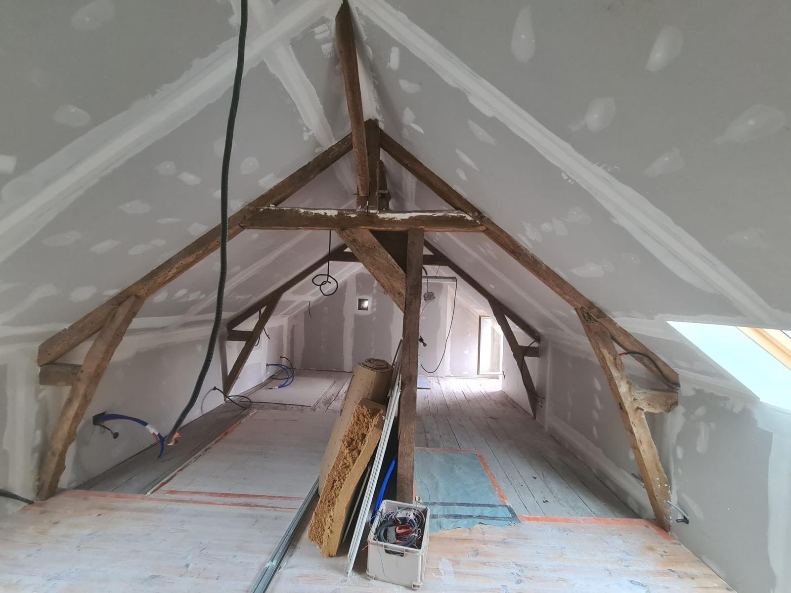 Combles perdus — soufflage laine minérale — après